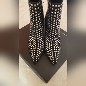 INC Black Studded High Heel Ankle Boot Size 10